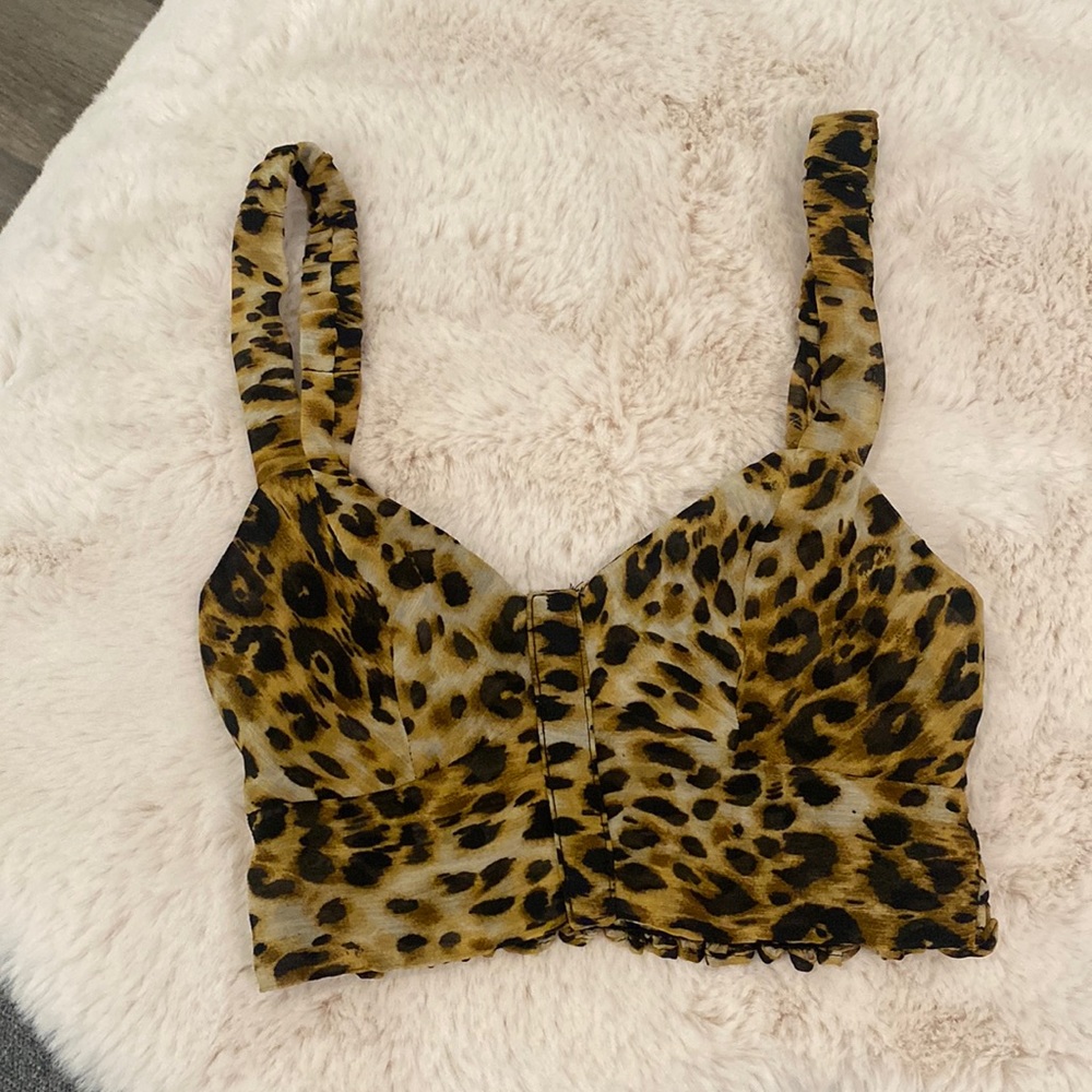 Reformation crop top xs/s leopard print